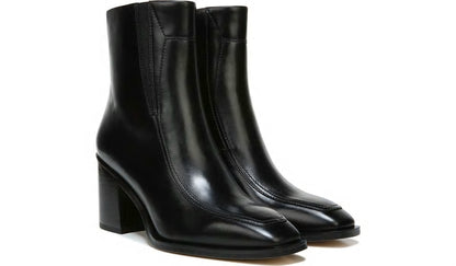 Sarto Romana Block Heel Bootie - Black Leather
