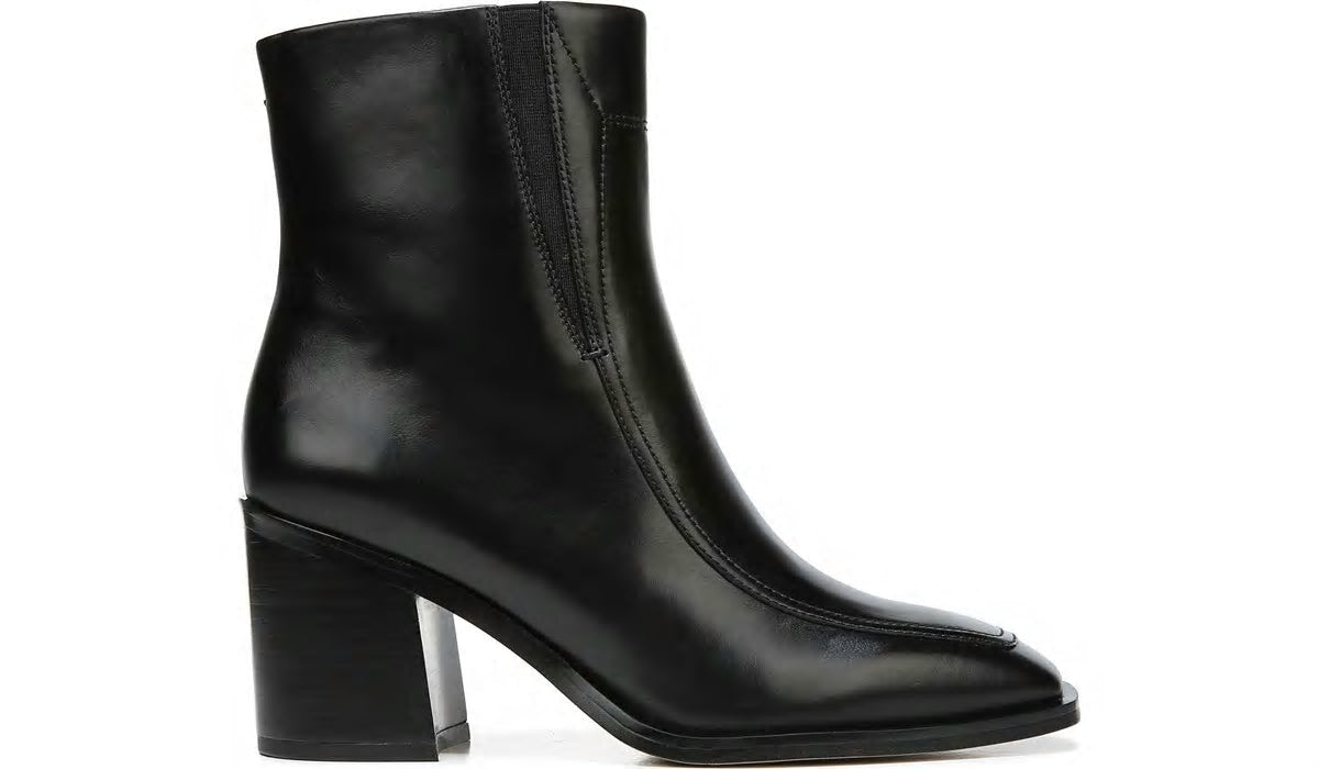 Sarto Romana Block Heel Bootie - Black Leather