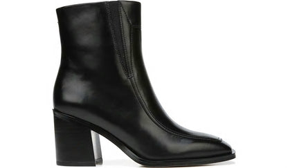 Sarto Romana Block Heel Bootie - Black Leather