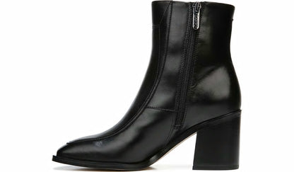 Sarto Romana Block Heel Bootie - Black Leather