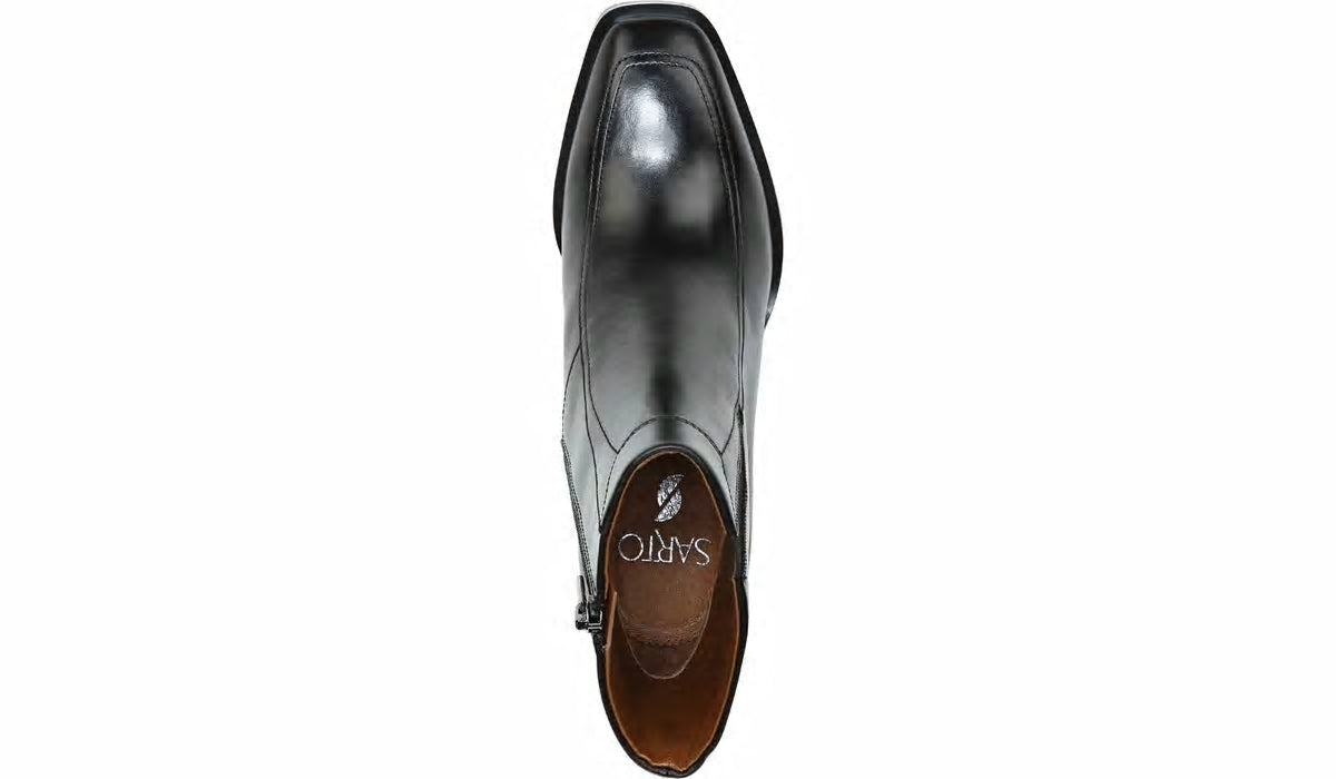 Sarto Romana Block Heel Bootie - Black Leather