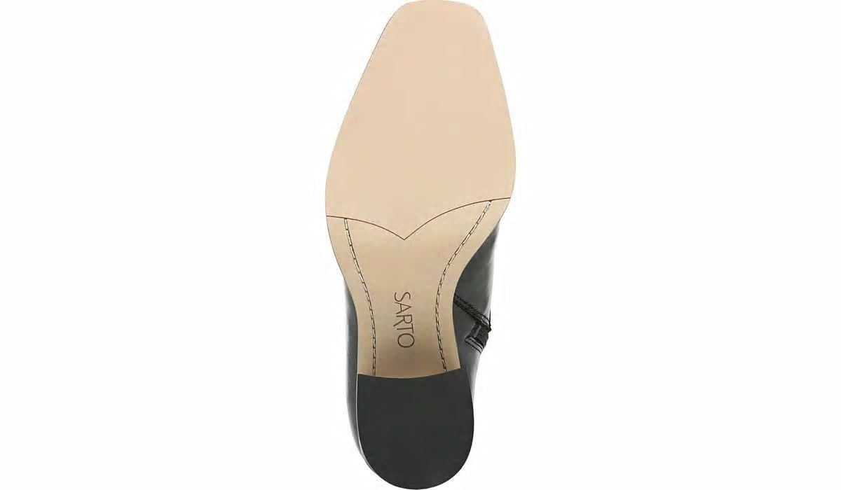 Sarto Romana Block Heel Bootie - Black Leather