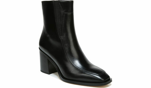 Sarto Romana Block Heel Bootie - Black Leather