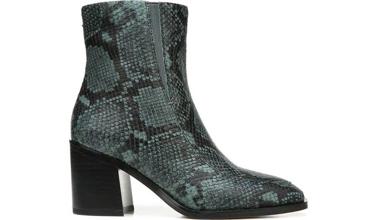Sarto Romana Block Heel Bootie - Teal Leather