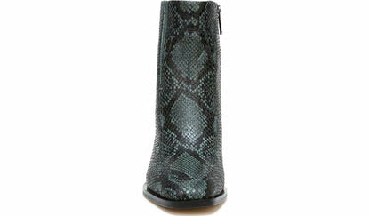 Sarto Romana Block Heel Bootie - Teal Leather