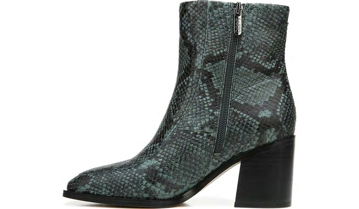 Sarto Romana Block Heel Bootie - Teal Leather