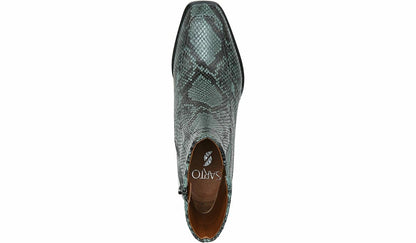 Sarto Romana Block Heel Bootie - Teal Leather