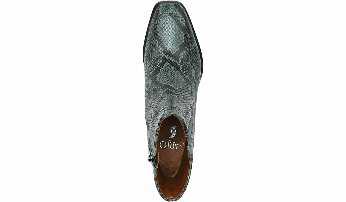 Sarto Romana Block Heel Bootie - Teal Leather
