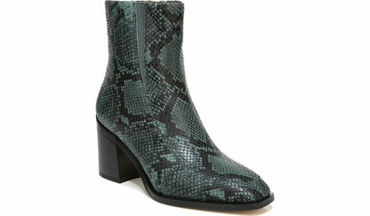 Sarto Romana Block Heel Bootie - Teal Leather