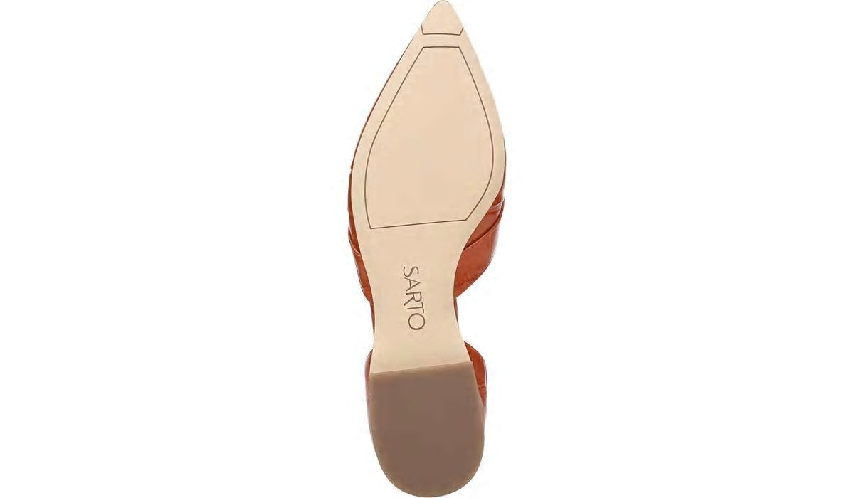 Sarto Toby D'Orsay Flat - Dark Orange Leather
