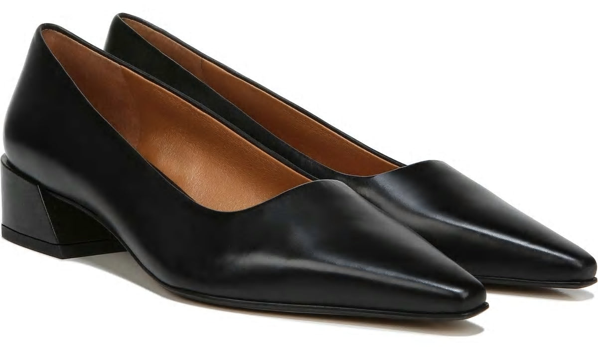 Sarto Modena Block Heel Pump - Black Leather