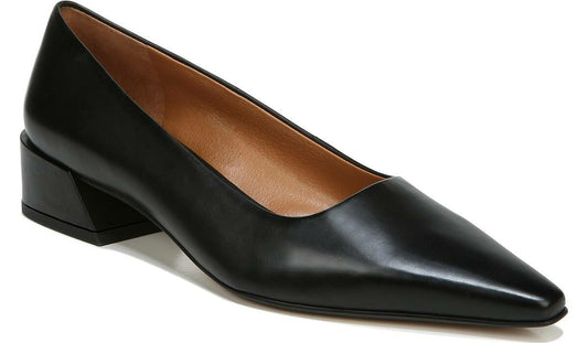 Sarto Modena Block Heel Pump - Black Leather