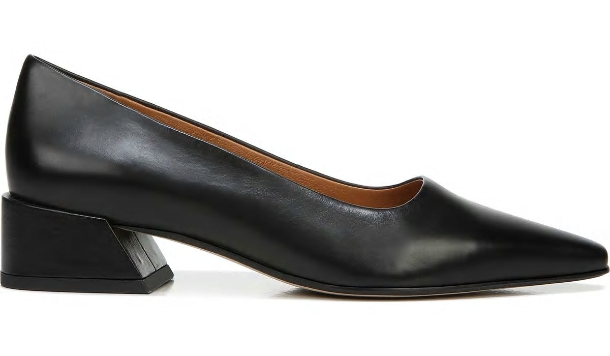 Sarto Modena Block Heel Pump - Black Leather