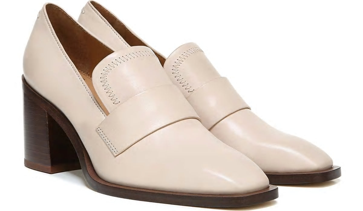 Sarto Renato Block Heel Pump - Bone Leather