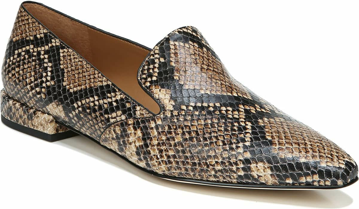 Sarto Parma 2 Flat - Beige Snake Print Leather