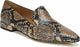 Beige Snake Print Leather
