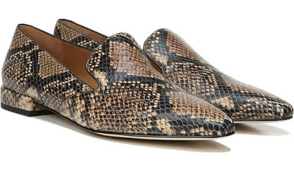 Sarto Parma 2 Flat - Beige Snake Print Leather