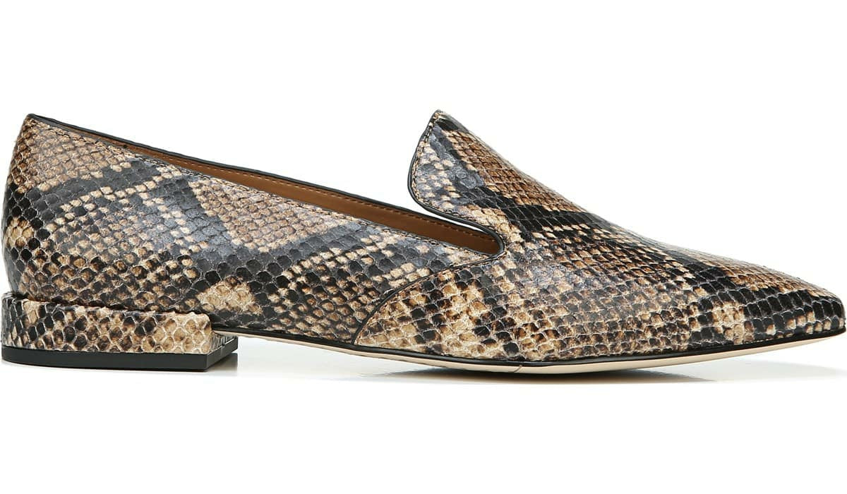 Sarto Parma 2 Flat - Beige Snake Print Leather