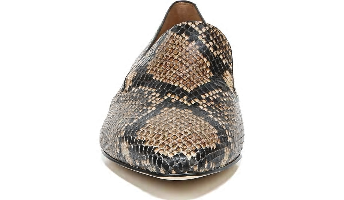 Sarto Parma 2 Flat - Beige Snake Print Leather