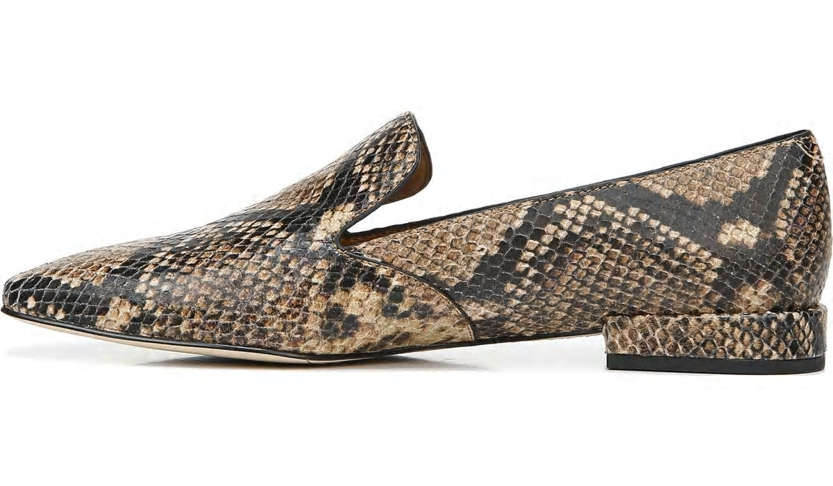Sarto Parma 2 Flat - Beige Snake Print Leather