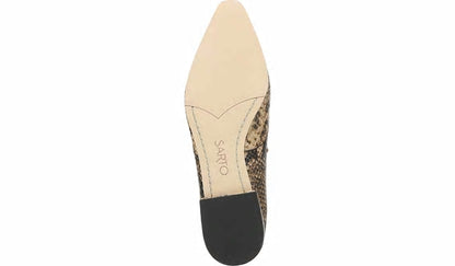 Sarto Parma 2 Flat - Beige Snake Print Leather