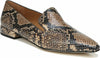Beige Snake Print Leather
