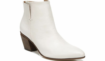 Sarto Kinga Block Heel Bootie - Ecru Leather