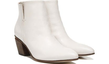 Sarto Kinga Block Heel Bootie - Ecru Leather