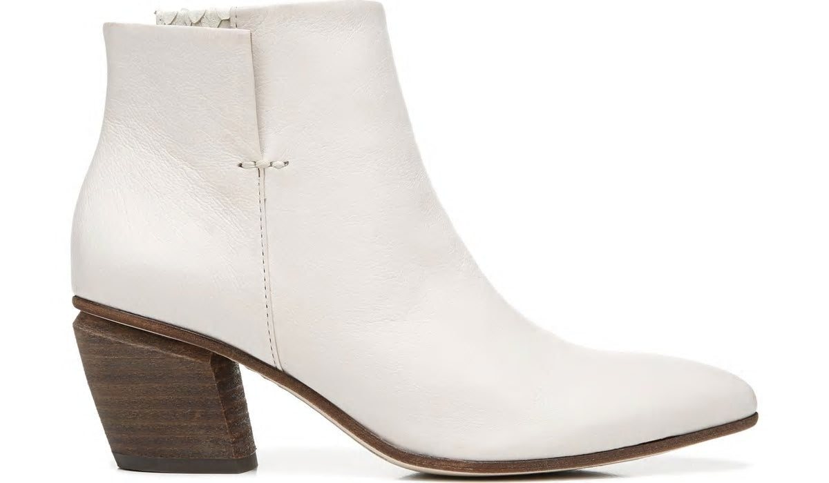 Sarto Kinga Block Heel Bootie - Ecru Leather