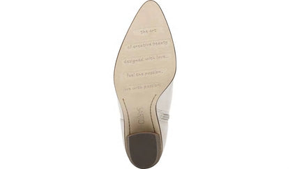 Sarto Kinga Block Heel Bootie - Ecru Leather