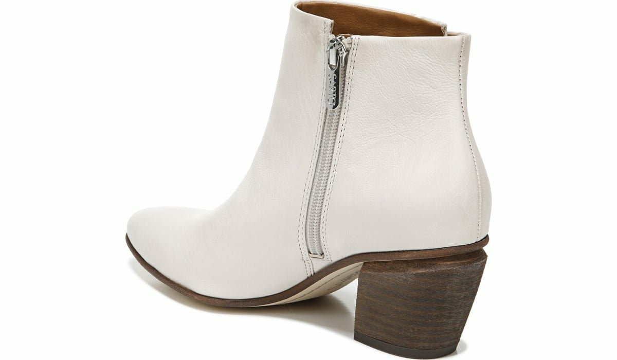 Sarto Kinga Block Heel Bootie - Ecru Leather