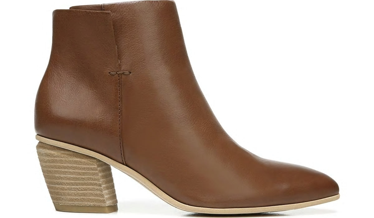 Sarto Kinga Block Heel Bootie - Walnut Leather