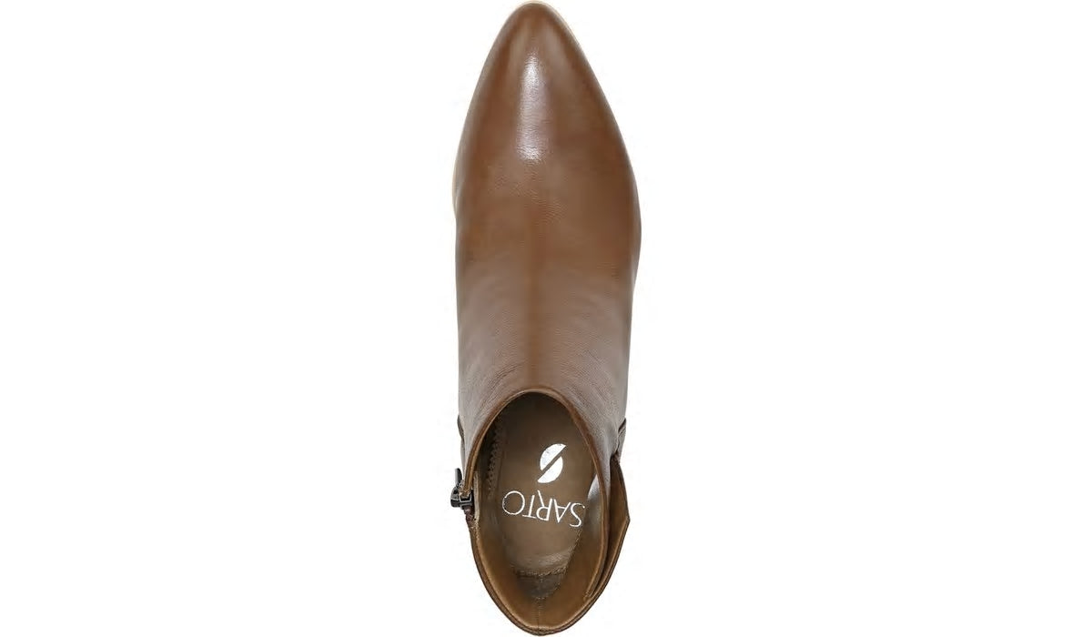 Sarto Kinga Block Heel Bootie - Walnut Leather