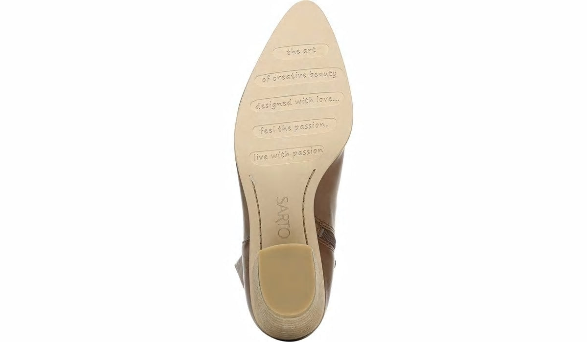 Sarto Kinga Block Heel Bootie - Walnut Leather