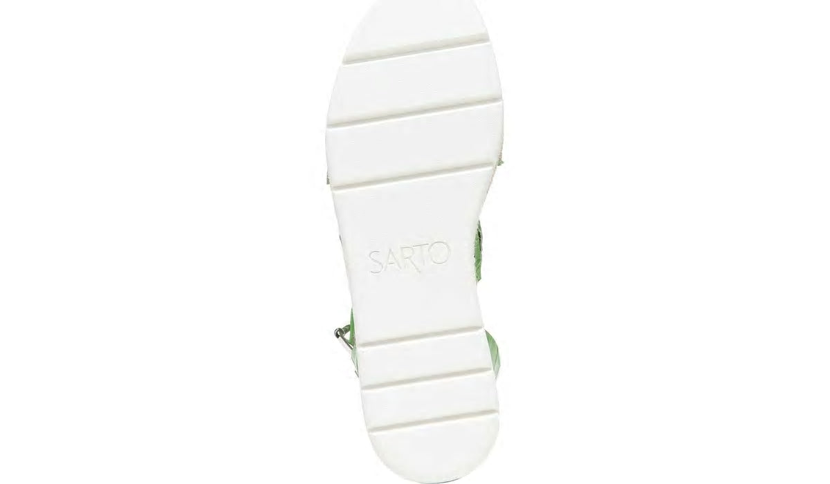 Sarto Calvin Wedge Sandal - Green Crocco Leather