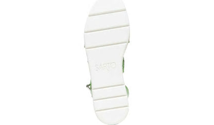 Sarto Calvin Wedge Sandal - Green Crocco Leather
