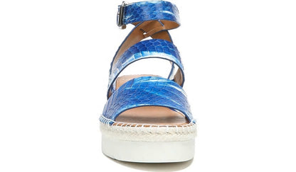 Sarto Calvin Wedge Sandal - Blue Snake Leather
