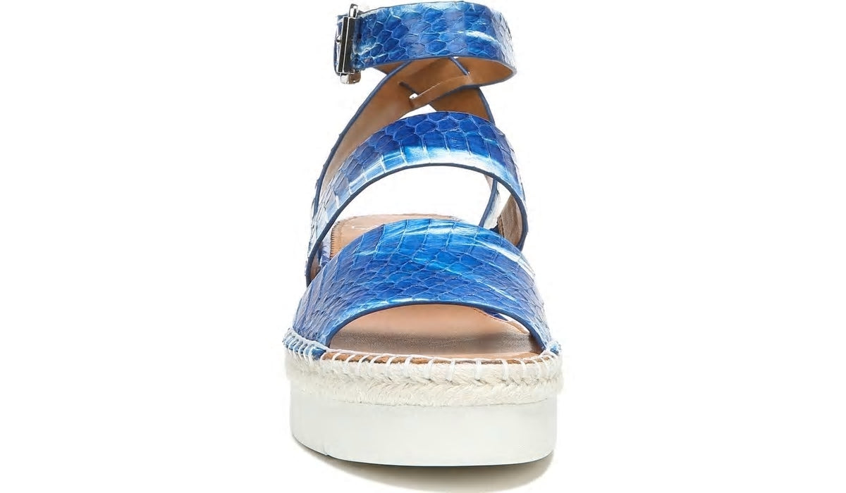 Sarto Calvin Wedge Sandal - Blue Snake Leather