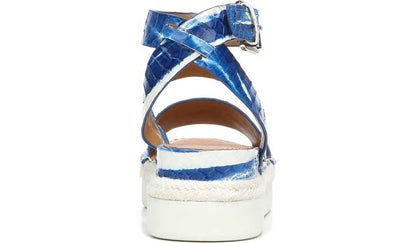 Sarto Calvin Wedge Sandal - Blue Snake Leather