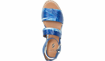 Sarto Calvin Wedge Sandal - Blue Snake Leather