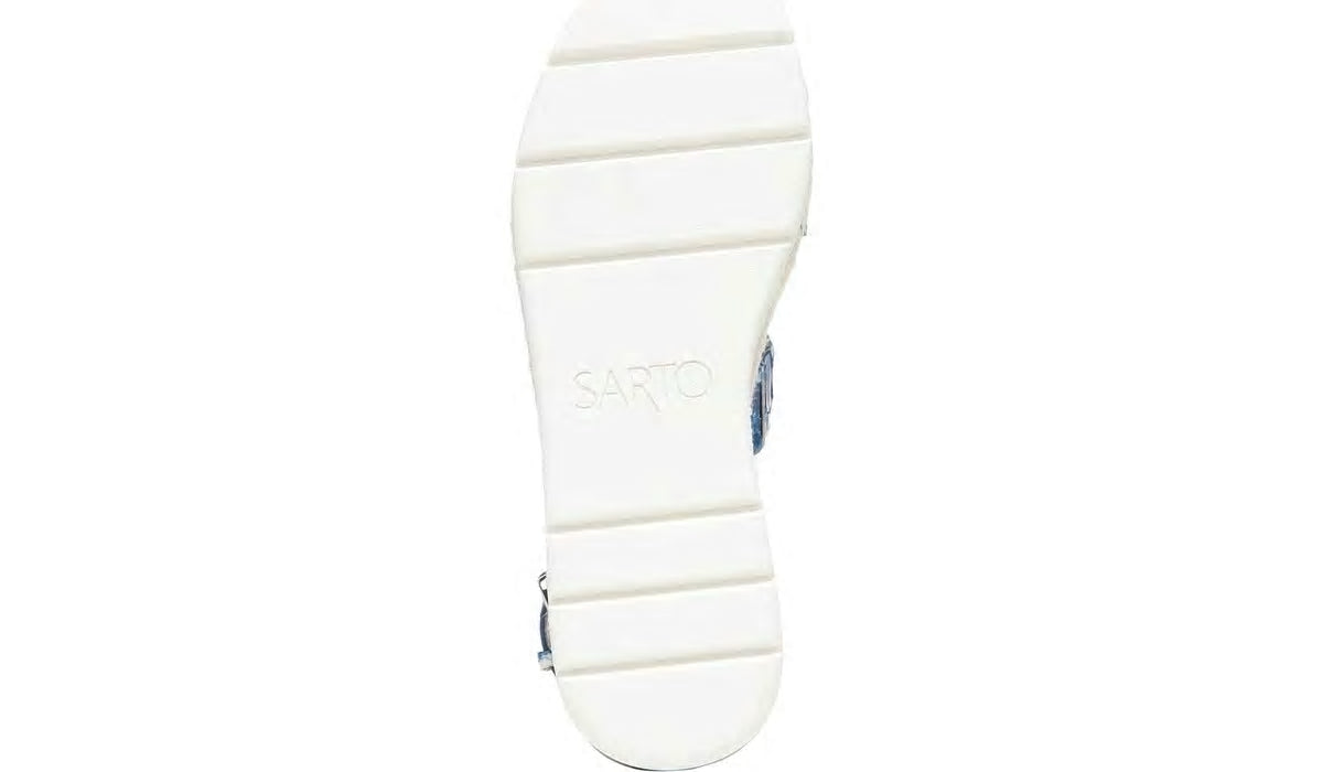 Sarto Calvin Wedge Sandal - Blue Snake Leather