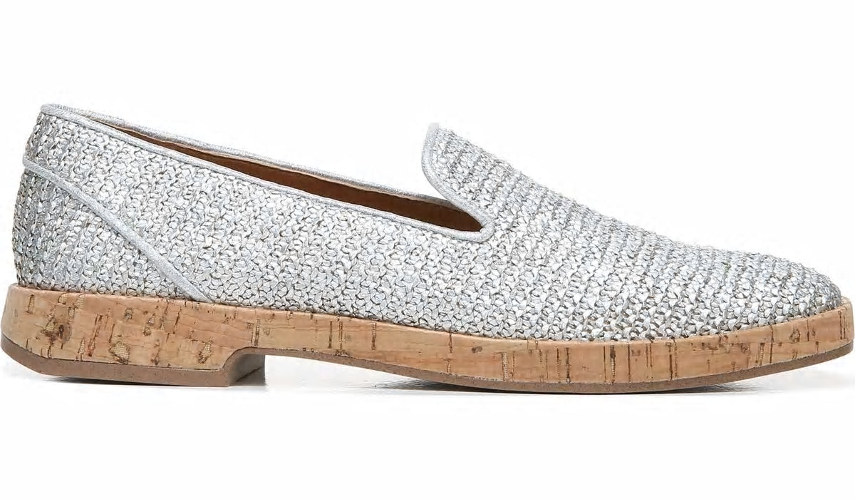 Sarto Clarissa Loafer - Silver Raffia