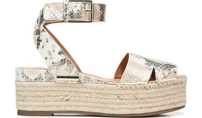 Sarto Lexie Espadrille Platform Sandal - Dusty Rose Snake Leather