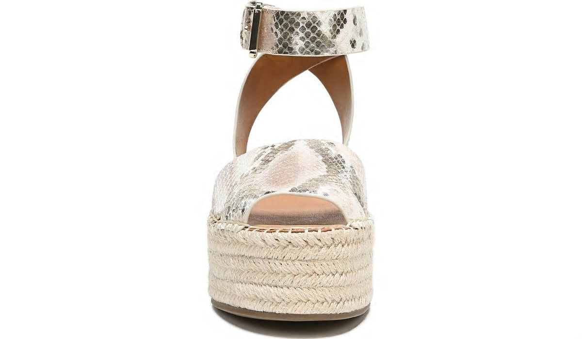 Sarto Lexie Espadrille Platform Sandal - Dusty Rose Snake Leather