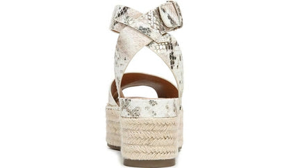 Sarto Lexie Espadrille Platform Sandal - Dusty Rose Snake Leather