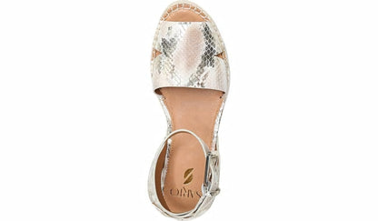 Sarto Lexie Espadrille Platform Sandal - Dusty Rose Snake Leather