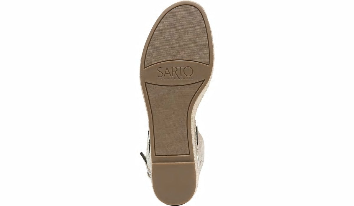 Sarto Lexie Espadrille Platform Sandal - Dusty Rose Snake Leather