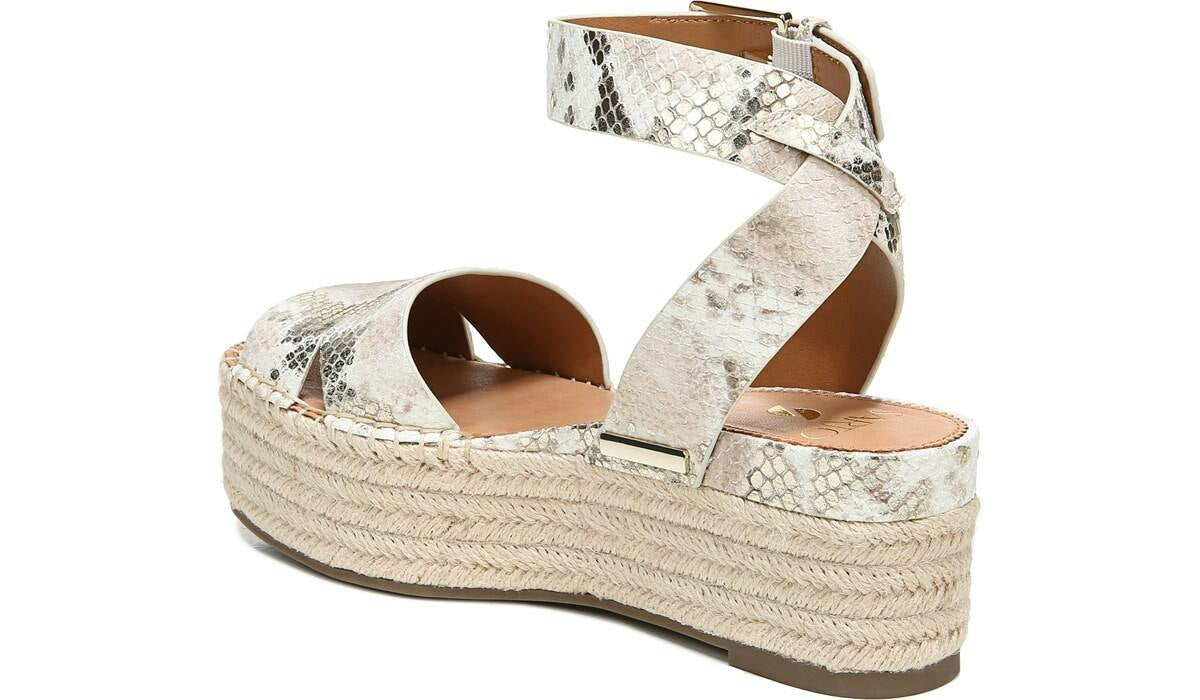Sarto Lexie Espadrille Platform Sandal - Dusty Rose Snake Leather