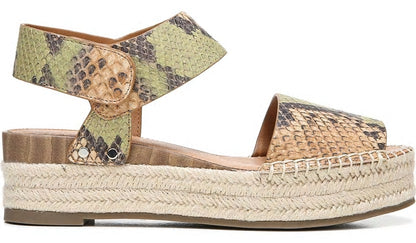 Sarto Oak Espadrille Sandal - Beige Multi Snake Leather