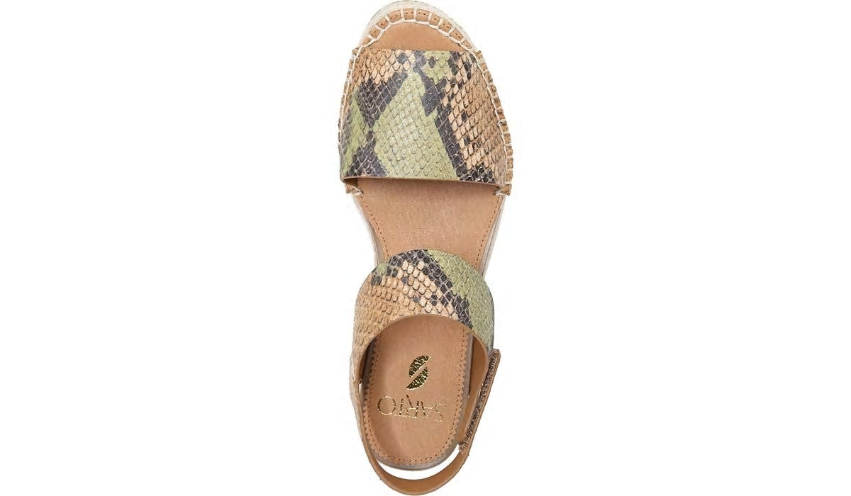 Sarto Oak Espadrille Sandal - Beige Multi Snake Leather